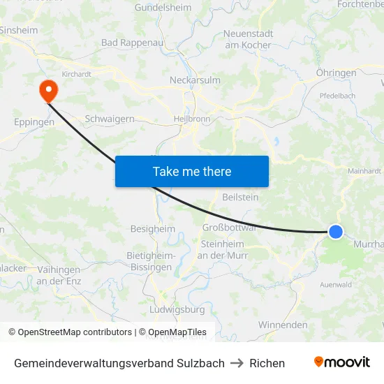 Gemeindeverwaltungsverband Sulzbach to Richen map
