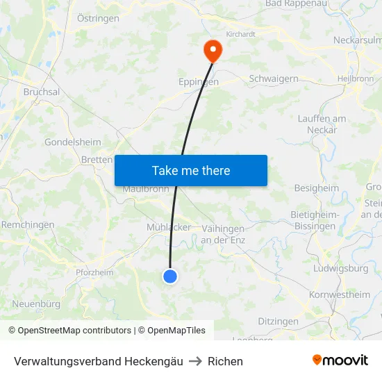 Verwaltungsverband Heckengäu to Richen map