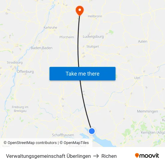 Verwaltungsgemeinschaft Überlingen to Richen map