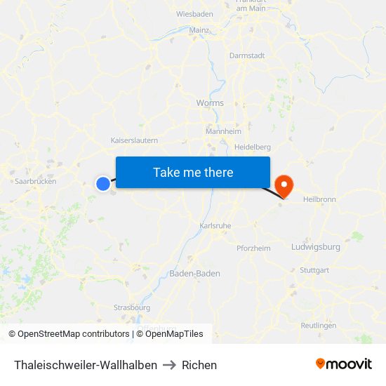 Thaleischweiler-Wallhalben to Richen map