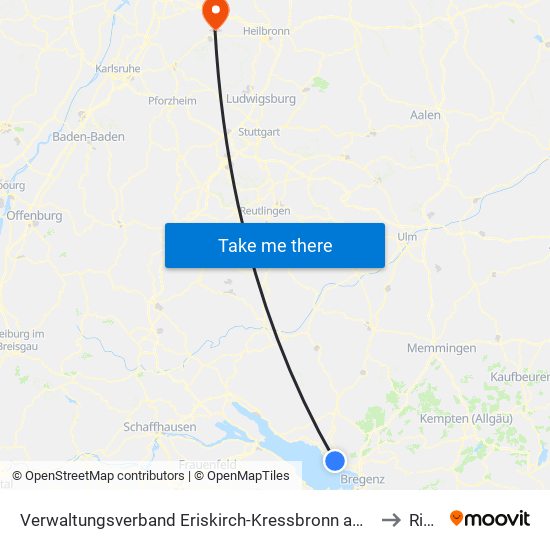 Verwaltungsverband Eriskirch-Kressbronn am Bodensee-Langenargen to Richen map