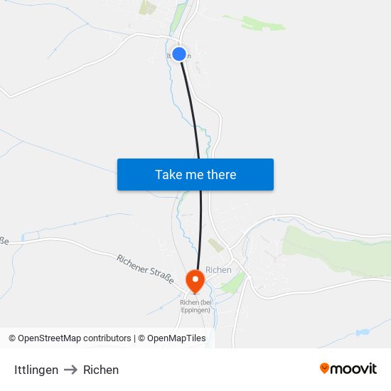 Ittlingen to Richen map