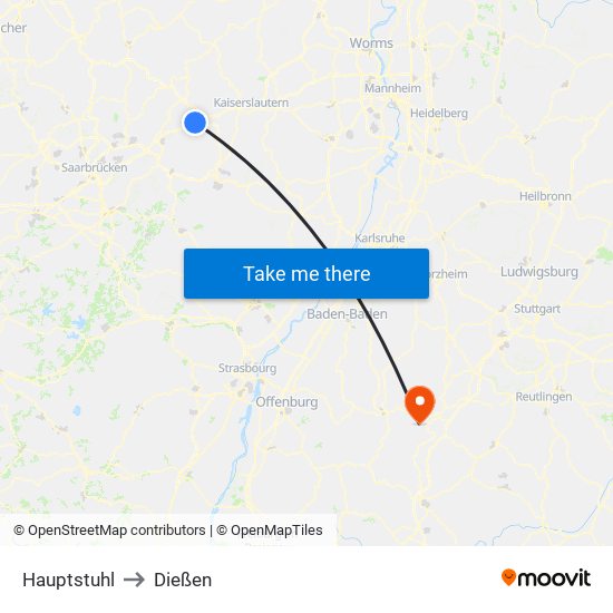 Hauptstuhl to Dießen map