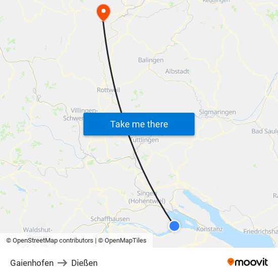 Gaienhofen to Dießen map