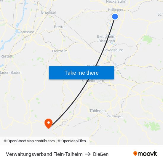 Verwaltungsverband Flein-Talheim to Dießen map