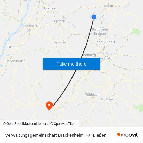 Verwaltungsgemeinschaft Brackenheim to Dießen map