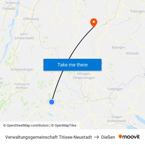 Verwaltungsgemeinschaft Titisee-Neustadt to Dießen map