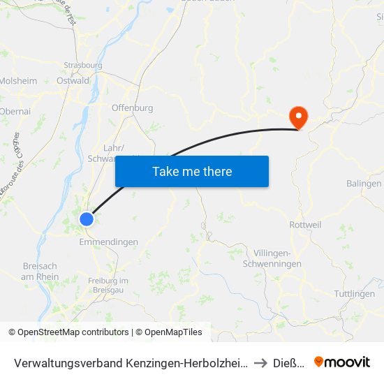 Verwaltungsverband Kenzingen-Herbolzheim to Dießen map