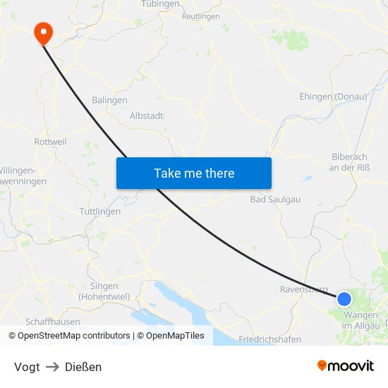 Vogt to Dießen map