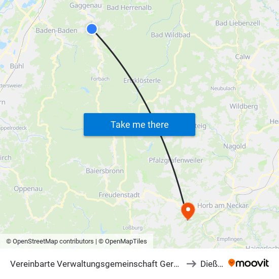 Vereinbarte Verwaltungsgemeinschaft Gernsbach to Dießen map