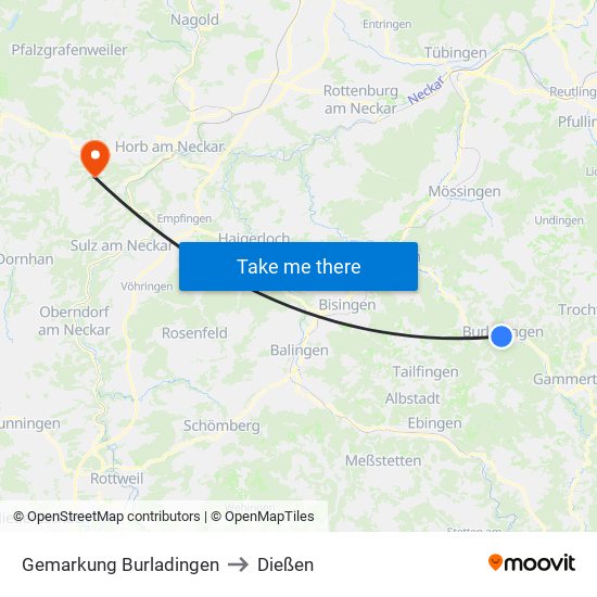 Gemarkung Burladingen to Dießen map