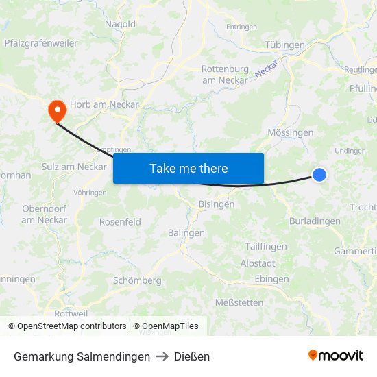 Gemarkung Salmendingen to Dießen map
