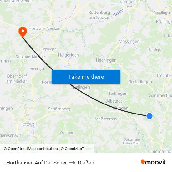 Harthausen Auf Der Scher to Dießen map