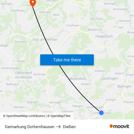Gemarkung Dotternhausen to Dießen map