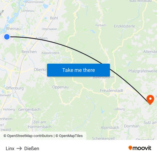 Linx to Dießen map
