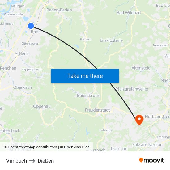 Vimbuch to Dießen map