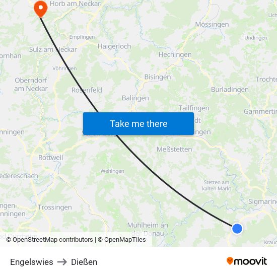 Engelswies to Dießen map