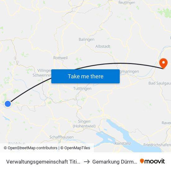 Verwaltungsgemeinschaft Titisee-Neustadt to Gemarkung Dürmentingen map
