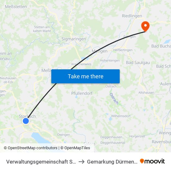 Verwaltungsgemeinschaft Stockach to Gemarkung Dürmentingen map