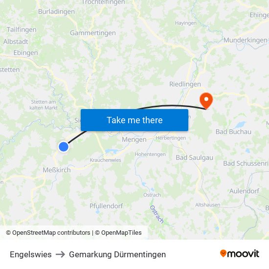 Engelswies to Gemarkung Dürmentingen map
