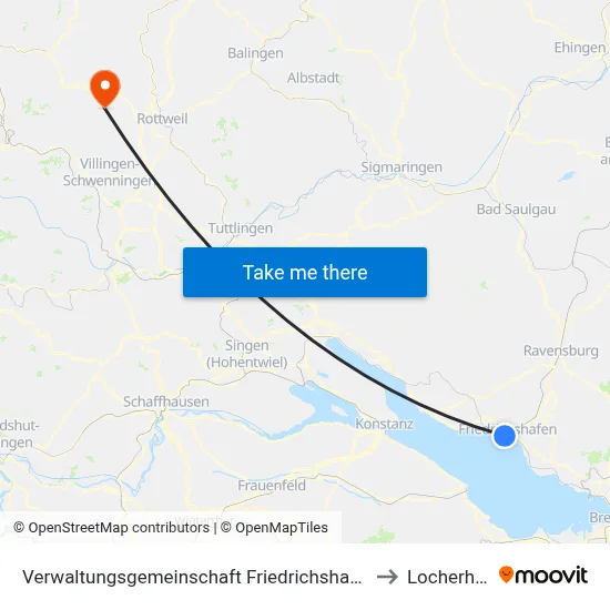 Verwaltungsgemeinschaft Friedrichshafen to Locherhof map