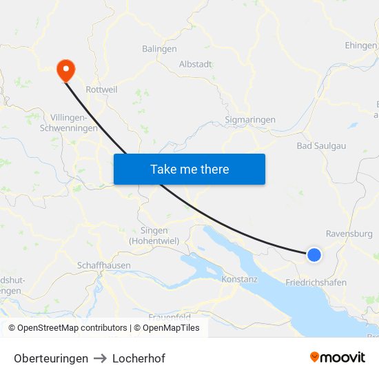 Oberteuringen to Locherhof map