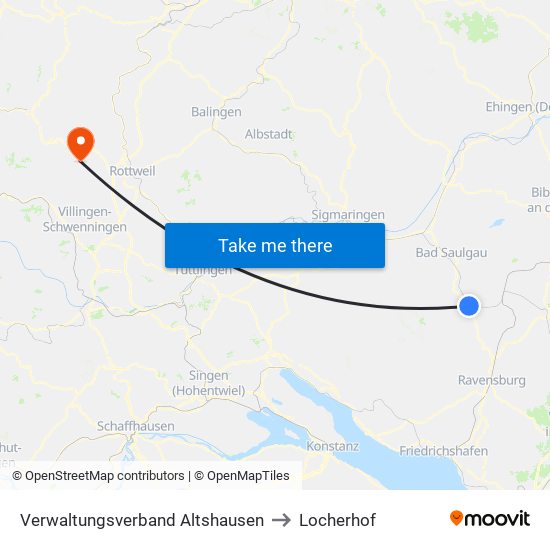 Verwaltungsverband Altshausen to Locherhof map