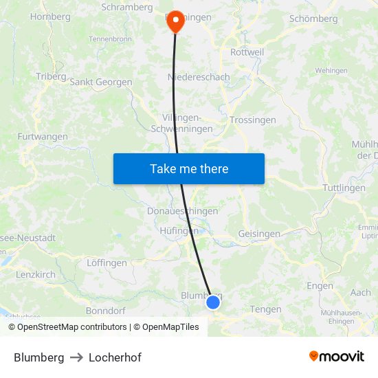 Blumberg to Locherhof map