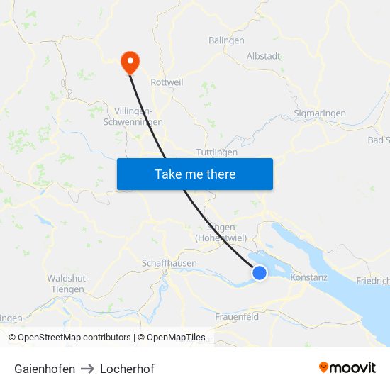 Gaienhofen to Locherhof map