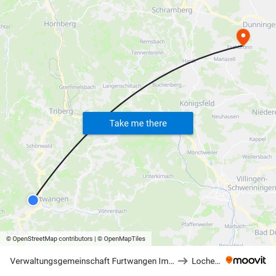 Verwaltungsgemeinschaft Furtwangen Im Schwarzwald to Locherhof map