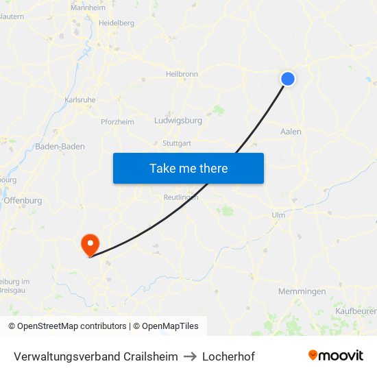 Verwaltungsverband Crailsheim to Locherhof map