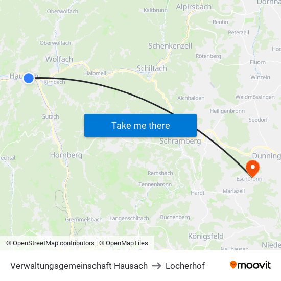 Verwaltungsgemeinschaft Hausach to Locherhof map