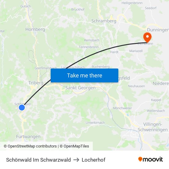 Schönwald Im Schwarzwald to Locherhof map