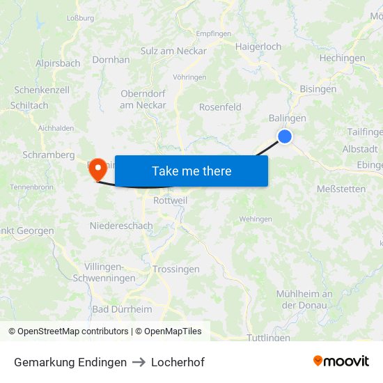 Gemarkung Endingen to Locherhof map