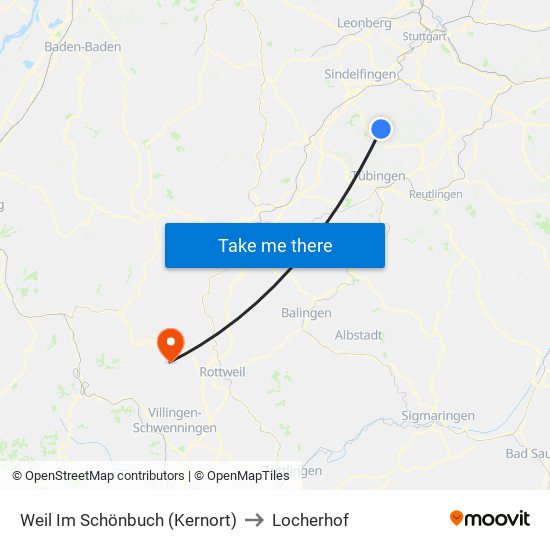 Weil Im Schönbuch (Kernort) to Locherhof map