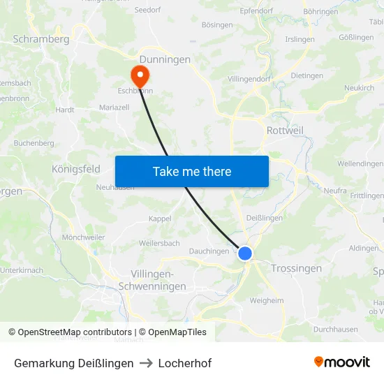 Gemarkung Deißlingen to Locherhof map