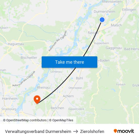 Verwaltungsverband Durmersheim to Zierolshofen map