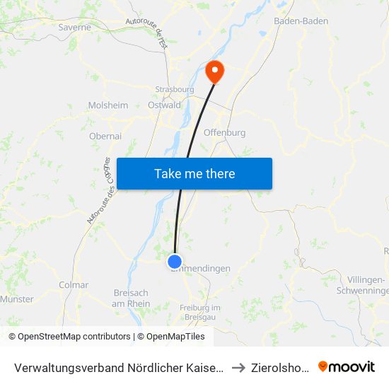 Verwaltungsverband Nördlicher Kaiserstuhl to Zierolshofen map