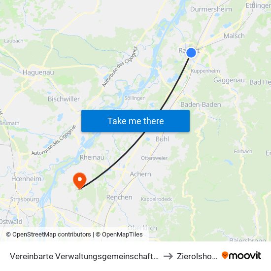 Vereinbarte Verwaltungsgemeinschaft Rastatt to Zierolshofen map