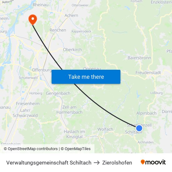 Verwaltungsgemeinschaft Schiltach to Zierolshofen map