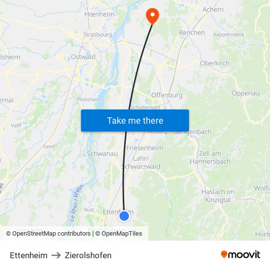 Ettenheim to Zierolshofen map