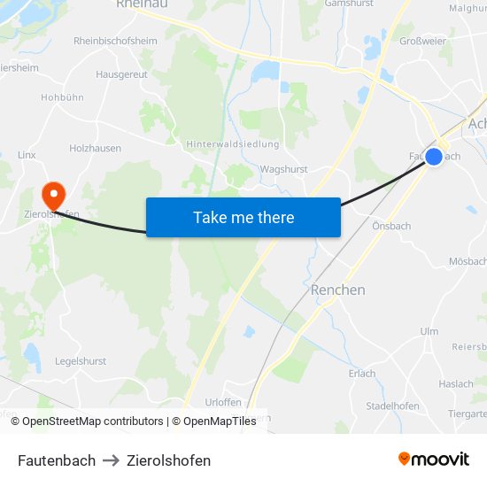 Fautenbach to Zierolshofen map