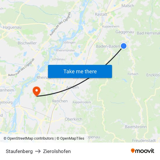 Staufenberg to Zierolshofen map