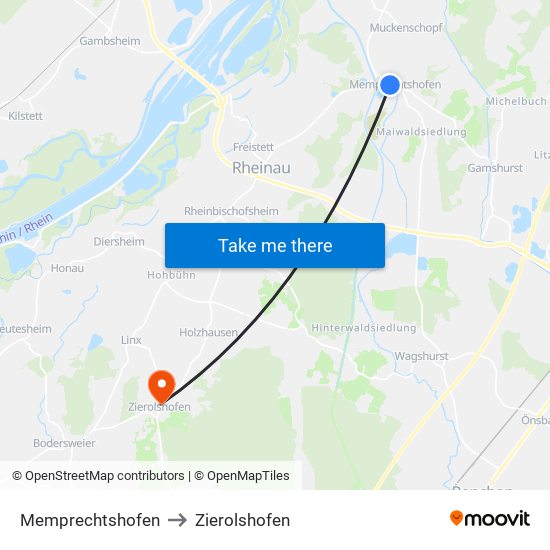 Memprechtshofen to Zierolshofen map