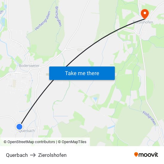 Querbach to Zierolshofen map