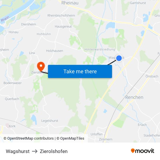 Wagshurst to Zierolshofen map