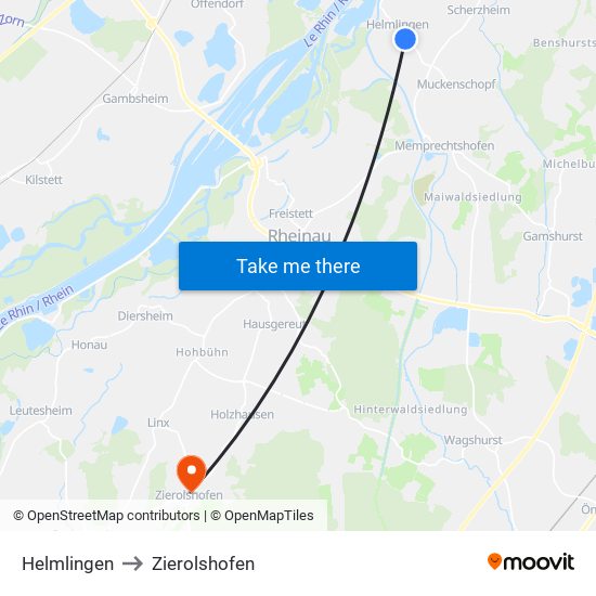 Helmlingen to Zierolshofen map