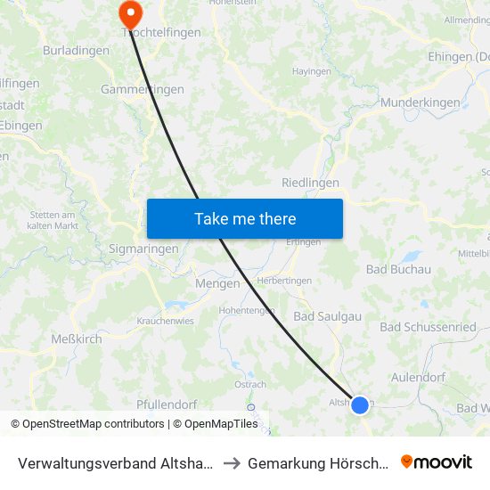 Verwaltungsverband Altshausen to Gemarkung Hörschwag map