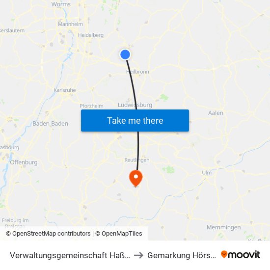 Verwaltungsgemeinschaft Haßmersheim to Gemarkung Hörschwag map