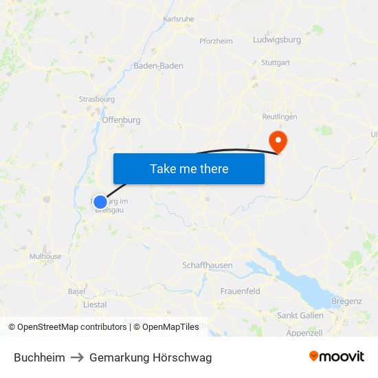 Buchheim to Gemarkung Hörschwag map